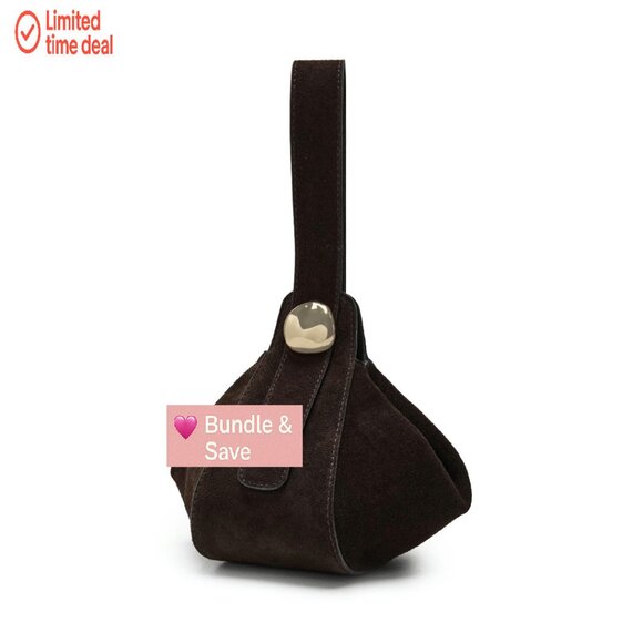 Suede Shoulder Bag Organic Drop Handheld Tote for Daily Use